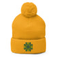 Kharkiv Embroidered Pom-Pom Beanie