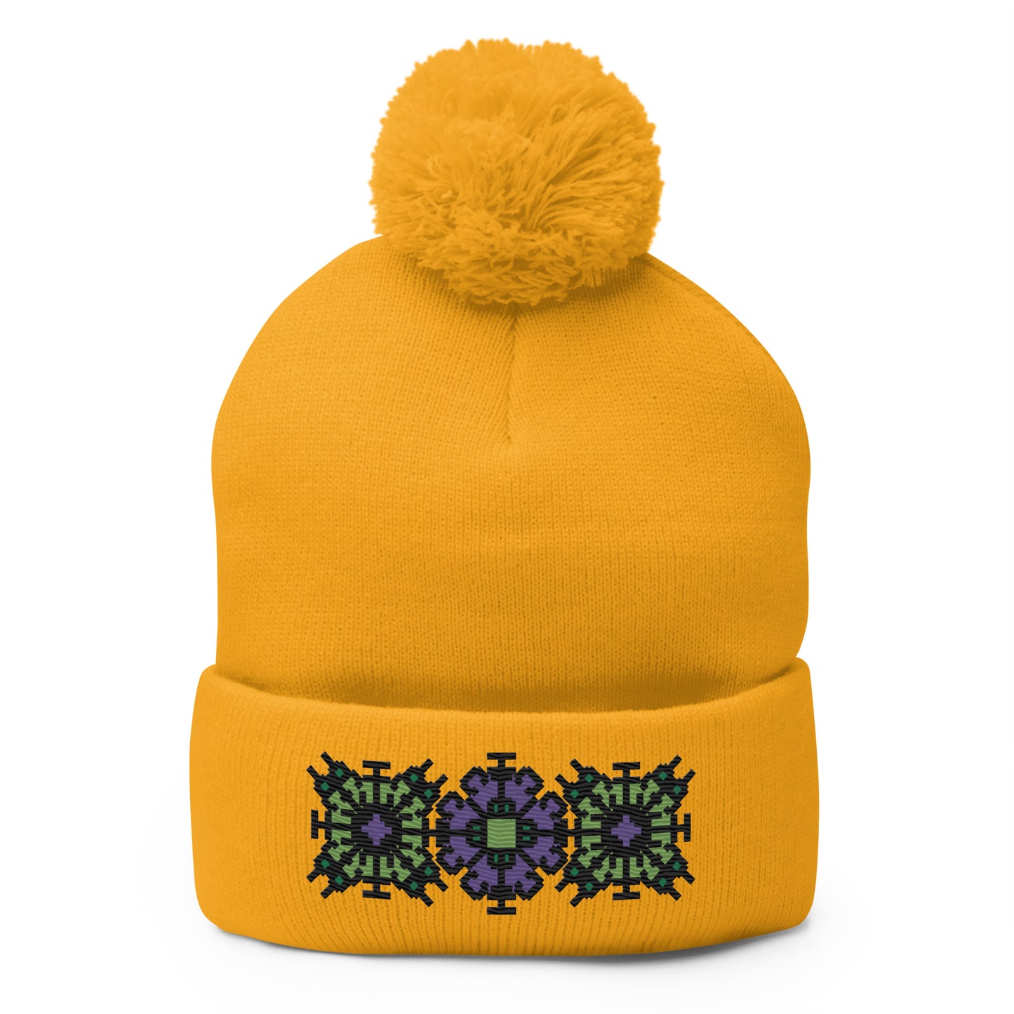 Witchy B!tc# Embroidered Pom-Pom Beanie