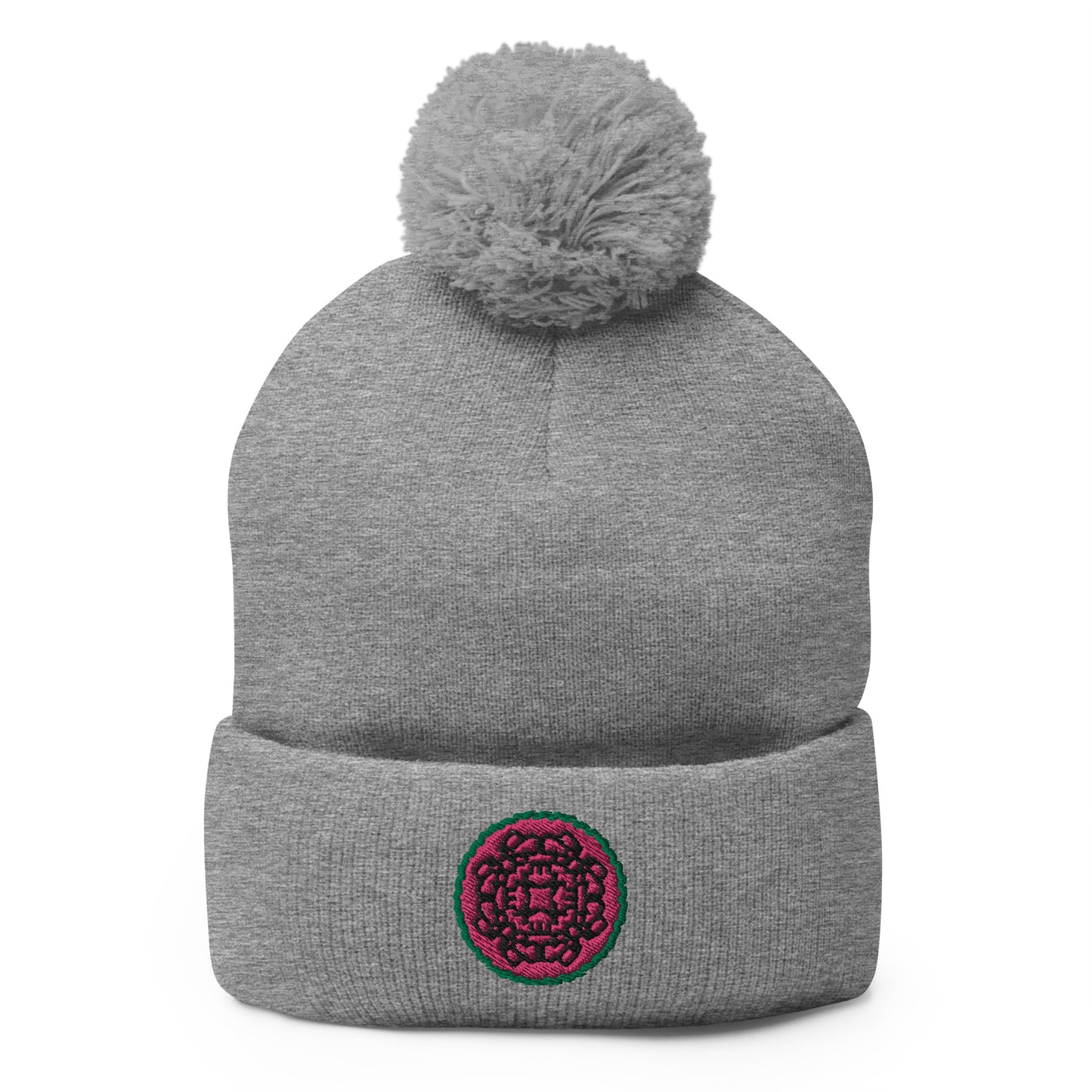 Kherson Embroidered Pom-Pom Beanie