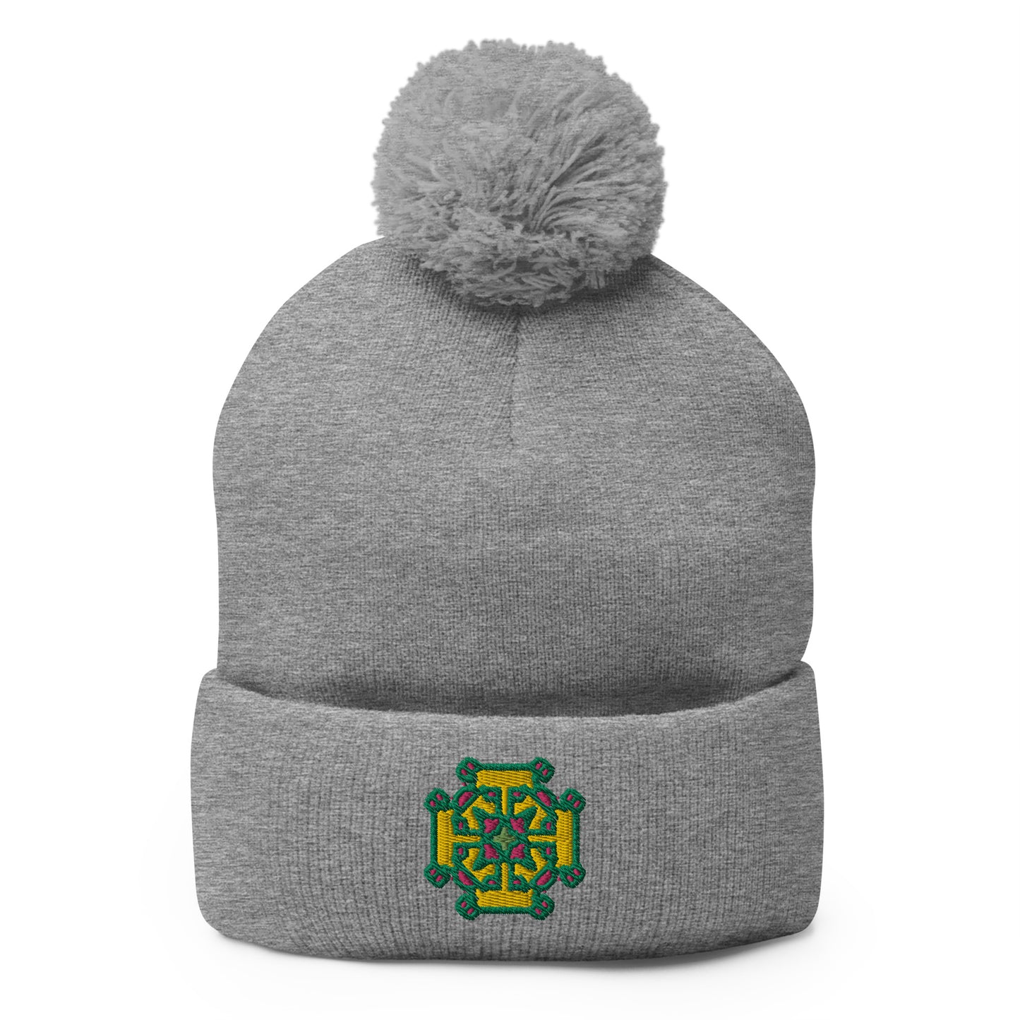 Kharkiv Embroidered Pom-Pom Beanie