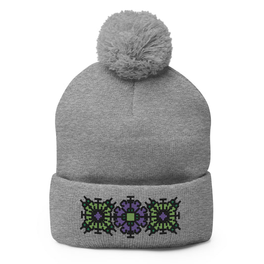 Witchy B!tc# Embroidered Pom-Pom Beanie