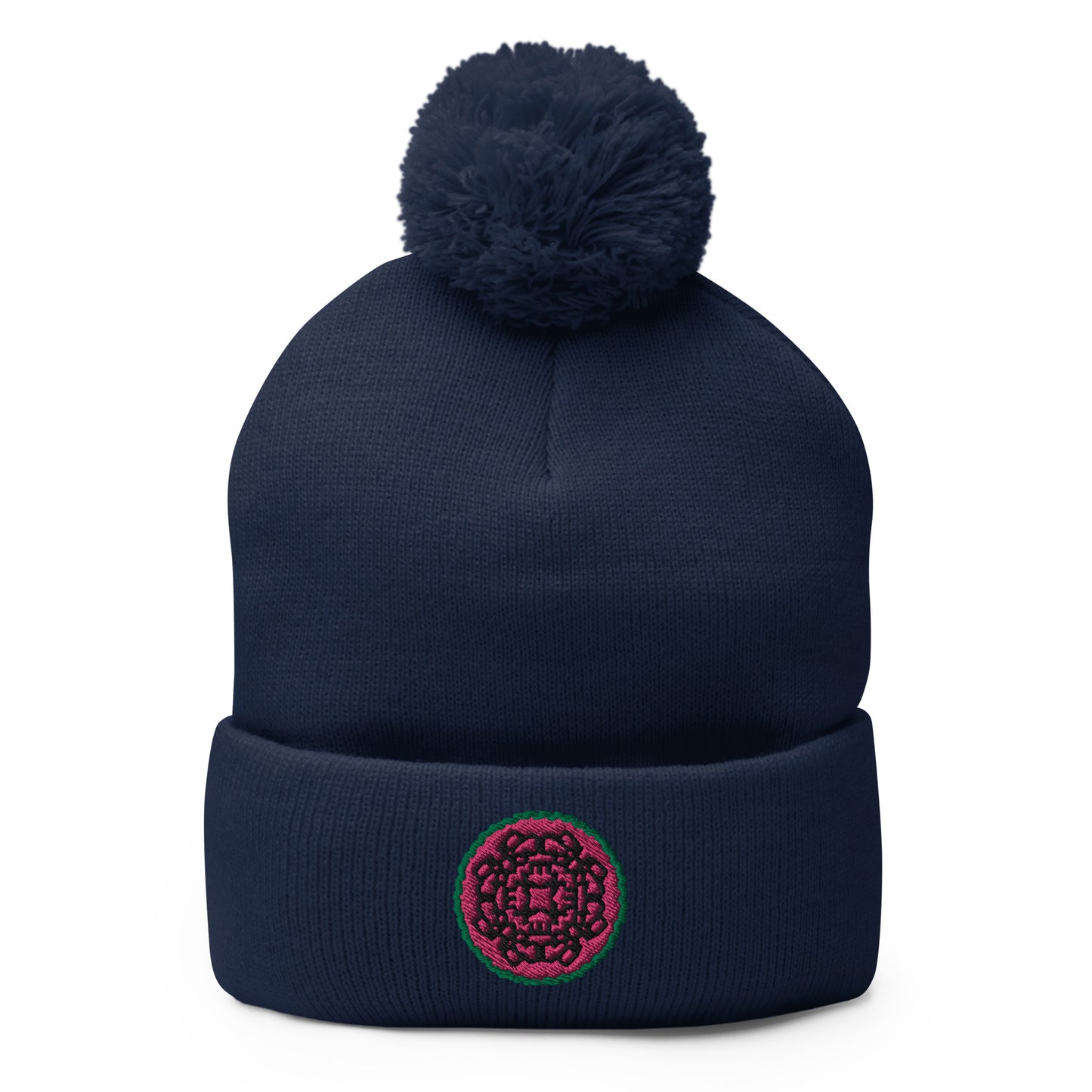 Kherson Embroidered Pom-Pom Beanie