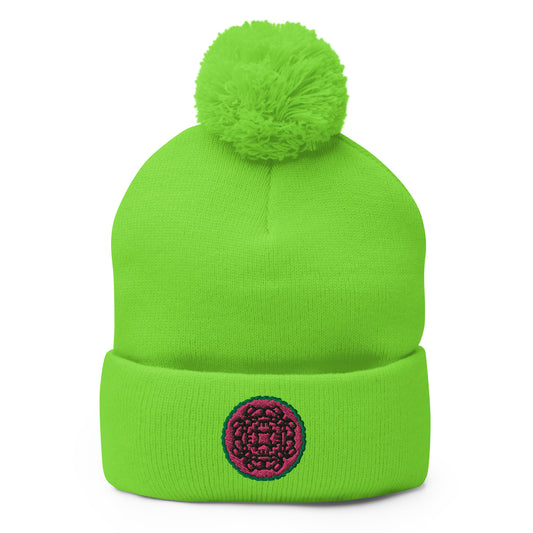 Kherson Embroidered Pom-Pom Beanie