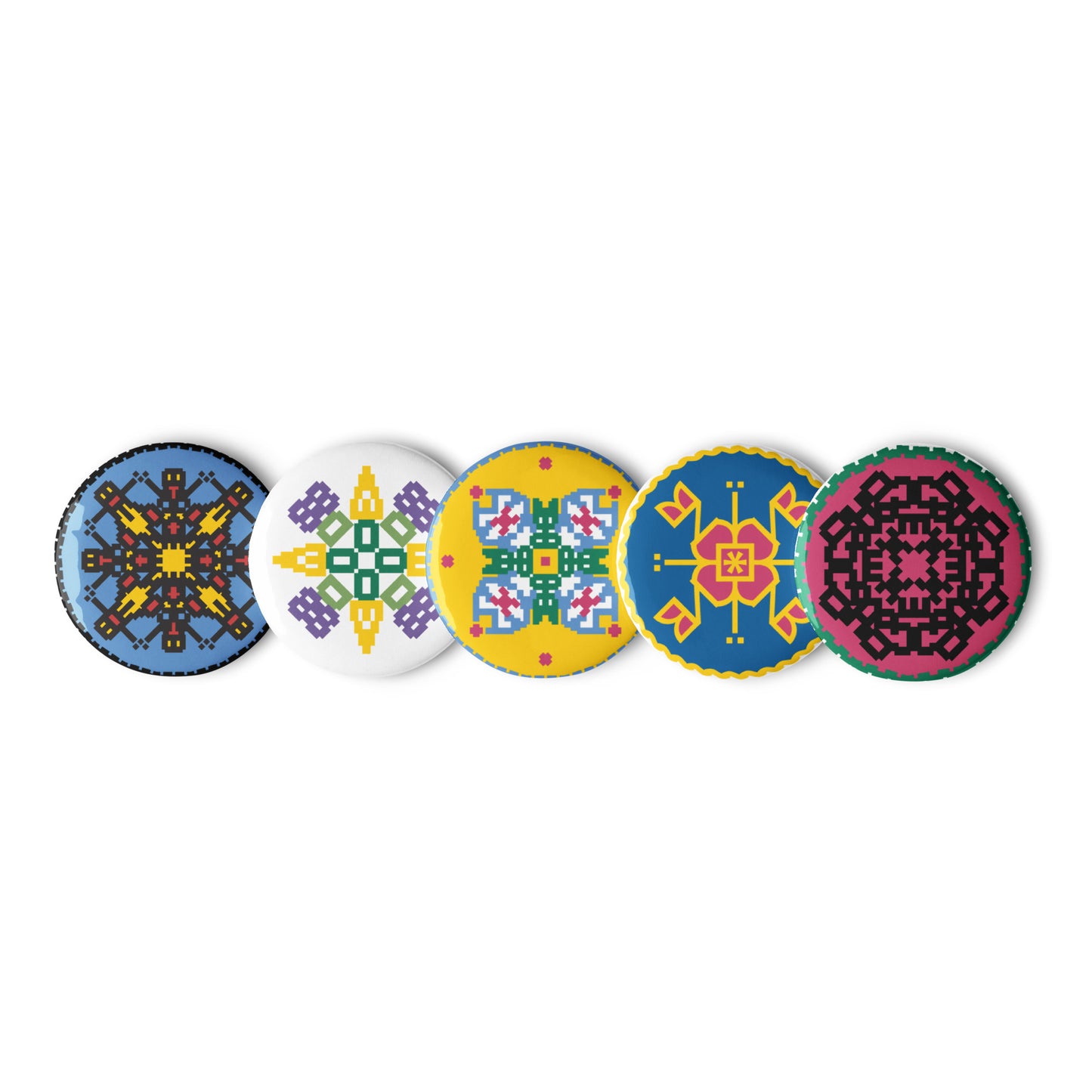 Ukrainian Cities Kherson, Kyiv, Odesa, Bakhmut, and Mykolaiv Set of 5 small pin buttons