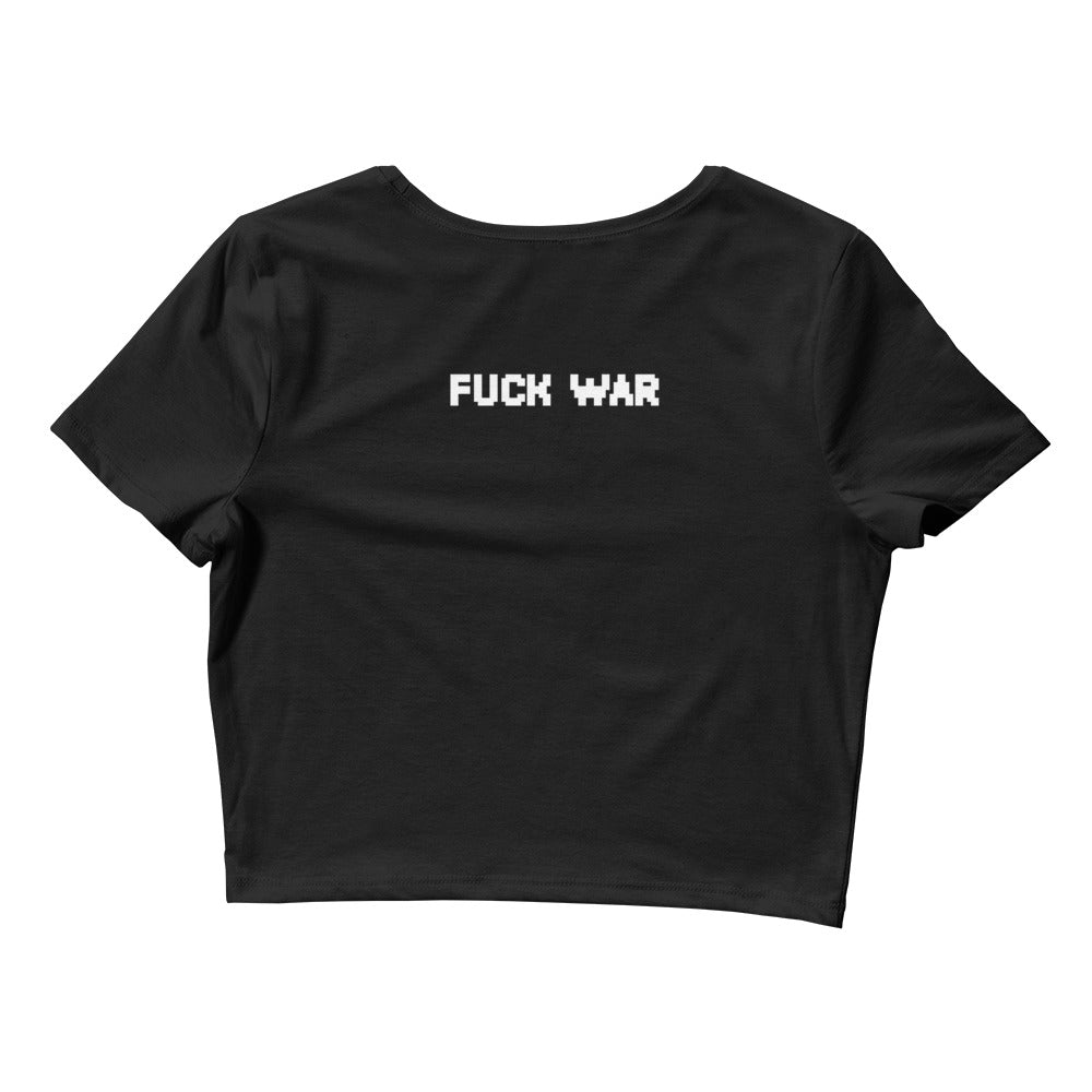 Fuck War Embroidered Women's Crop Tee